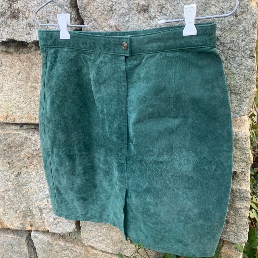 Vintage Green Suede Skirt